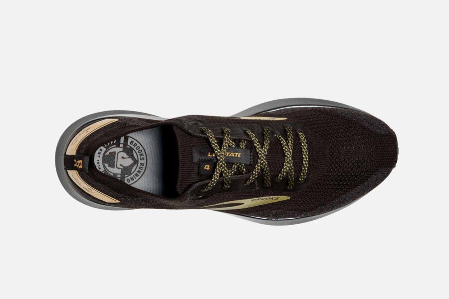 Levitate 4 Road Brooks Running Shoes NZ Mens - Black/Gold - BVUJPD-370